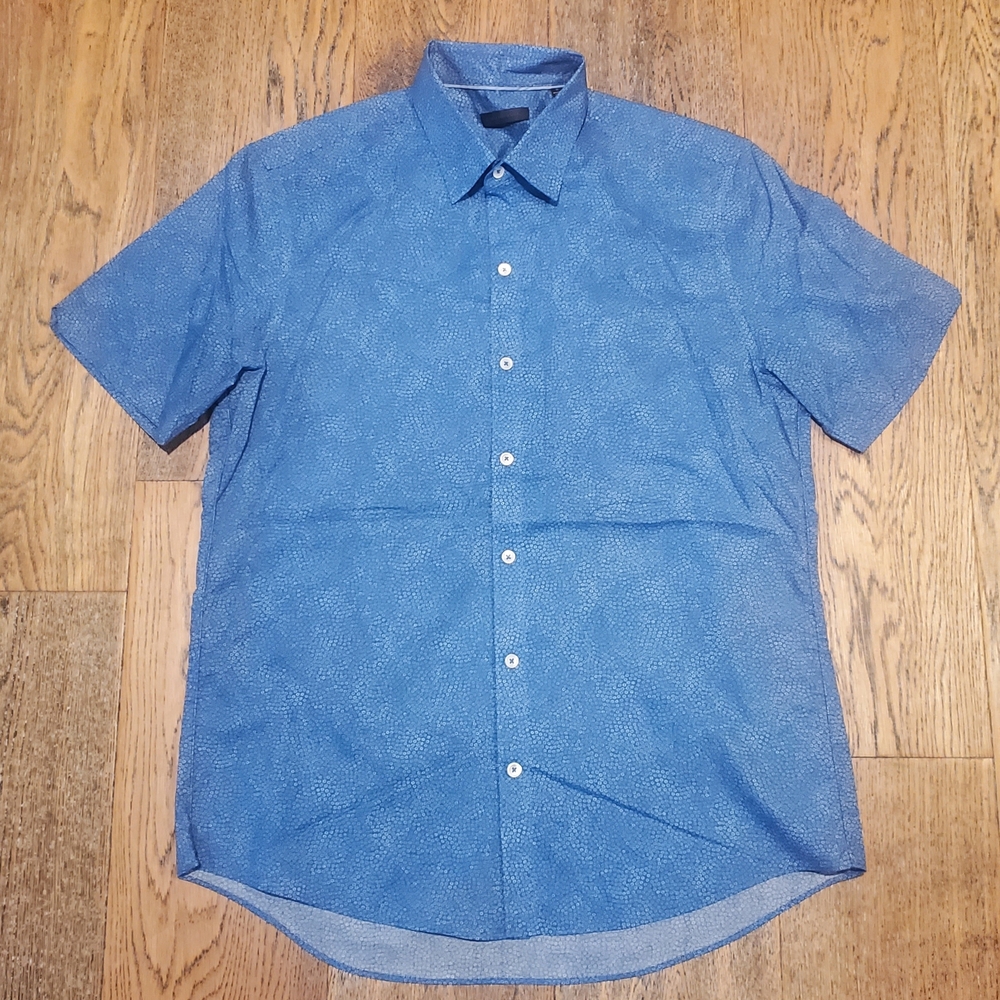 Zachary Prell - Mens - Size Medium - Casual Short Sleeve Shirt - Blue - Premium